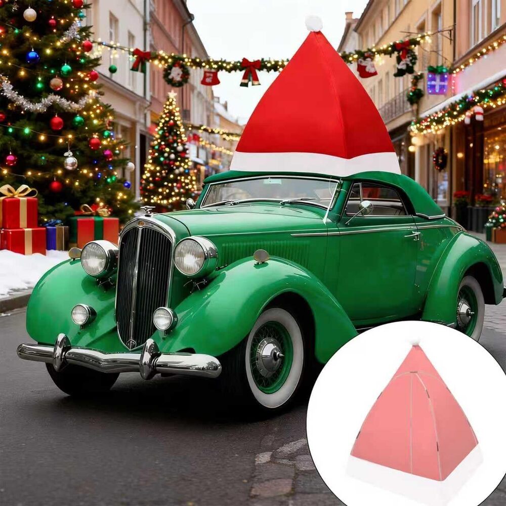 2473 Christmas Giant Hat Car Decorations with Support Rods, 31 x 31 x 42